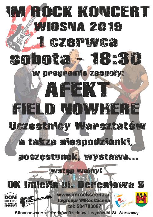 Koncert iM Rock sceny - Afekt, Field Nowhere, warsztatowicze.